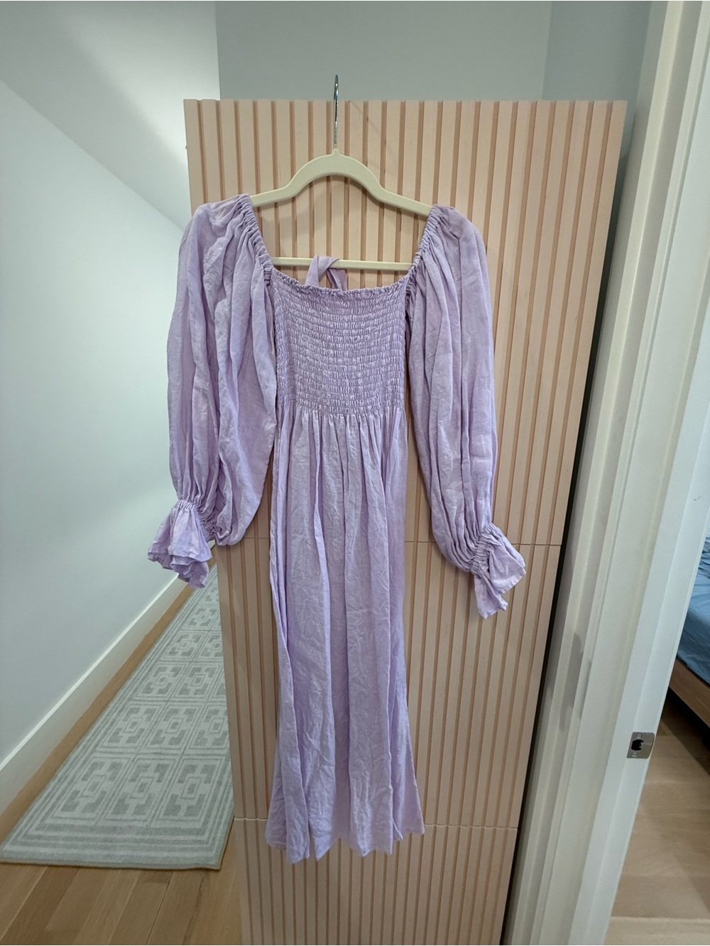 Sleeper Lavender Midi Dress with Smocked Bodice - Picture 3 of 6